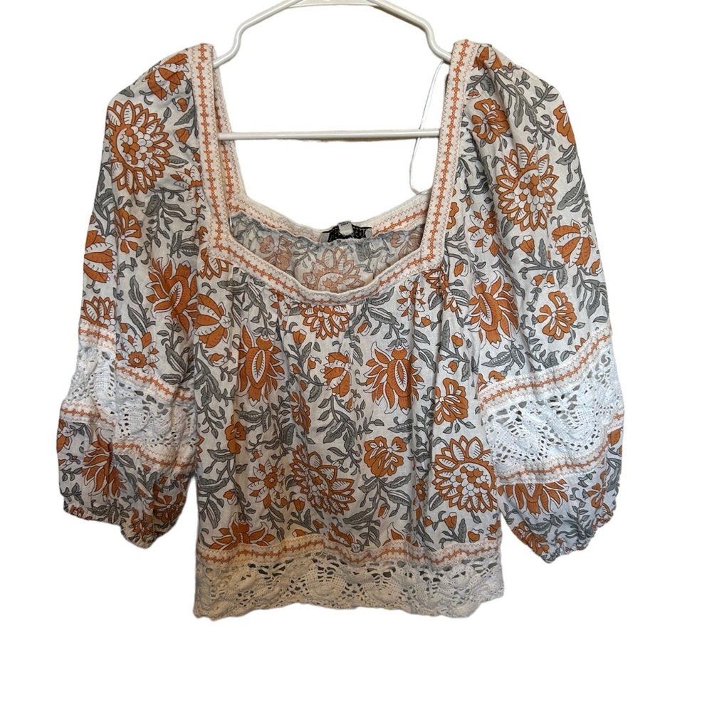 Rachel Zoe floral print blouse size medium